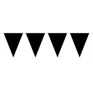 3x Mini vlaggetjeslijn slingers verjaardag zwart - Vlaggenlijnen