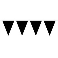 3x Mini vlaggetjeslijn slingers verjaardag versiering zwart - Vlaggenlijnen