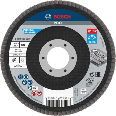 Bosch Accessoires 1 Lamellenschijf 115 X571, Best for Metal recht, 60 - 2608607323