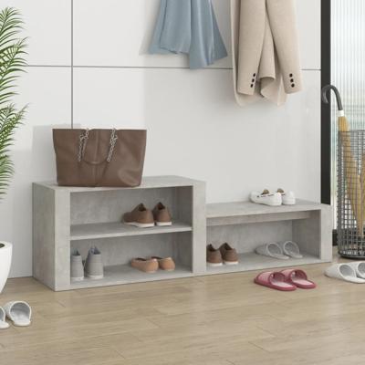 Schoenenkast 150x35x45 cm bewerkt hout betongrijs