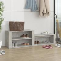 Schoenenkast 150x35x45 cm bewerkt hout betongrijs
