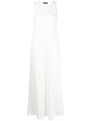 VOZ robe longue à col v - Blanc