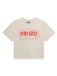 Kenzo Kids t-shirt en coton mélangé à logo - Tons neutres