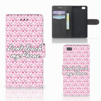 Huawei Ascend P8 Lite Portemonnee Hoesje Flowers Pink DTMP - thumbnail