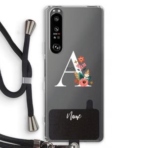 Pink Bouquet: Sony Xperia 1 III Transparant Hoesje met koord