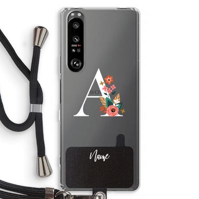 Pink Bouquet: Sony Xperia 1 III Transparant Hoesje met koord