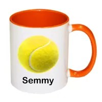 Tennis mok met naam (oranje)