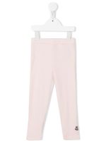 Moncler Enfant legging nervuré à patch logo - Rose