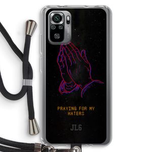 Praying For My Haters: Xiaomi Redmi Note 10S Transparant Hoesje met koord
