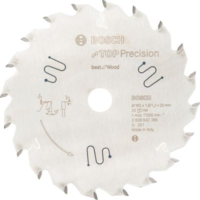 Cirkelzaagblad Top Precision Best for Wood 165mm Zaagblad