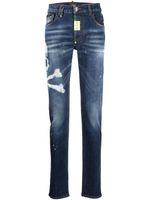 Philipp Plein jean slim à imprimé tête de mort - Bleu - thumbnail