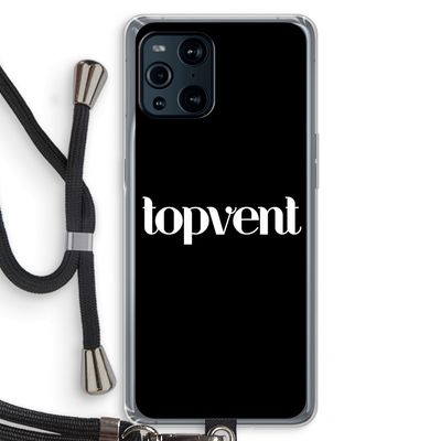 Topvent Zwart: Oppo Find X3 Pro Transparant Hoesje met koord