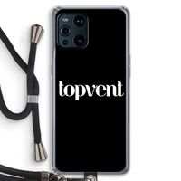 Topvent Zwart: Oppo Find X3 Pro Transparant Hoesje met koord