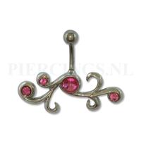 Navelpiercing tribal roze Navelpiercing tribal roze