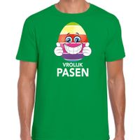 Paasei met duimen omhoog vrolijk Pasen t-shirt groen voor heren - Paas kleding / outfit - thumbnail