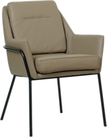 Taupe leren industriële design eetkamerstoel Mix - Hermes Leer Mocca (taupe leer)