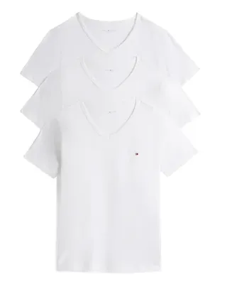 Tommy Hilfiger Heren Katoenen T-Shirt - Basic ondershirts korte mouw - V-hals