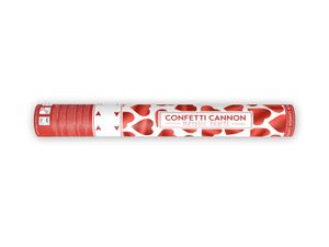 Confetti kanon 40 cm rode hartjes