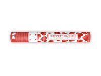 Confetti kanon 40 cm rode hartjes - thumbnail
