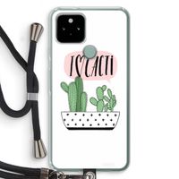 I love cacti: Pixel 5 Transparant Hoesje met koord I love cacti: Pixel 5 Transparant Hoesje met koord