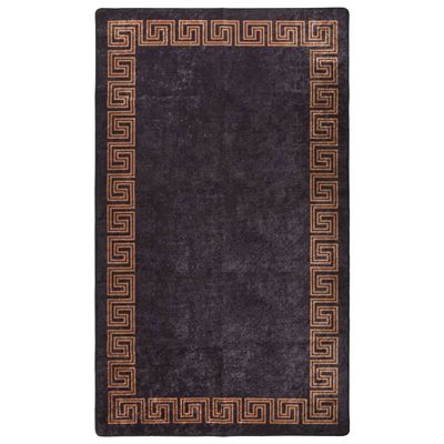 VidaXL Vloerkleed wasbaar anti-slip 190x300 cm zwart en goudkleurig