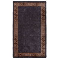 VidaXL Vloerkleed wasbaar anti-slip 190x300 cm zwart en goudkleurig
