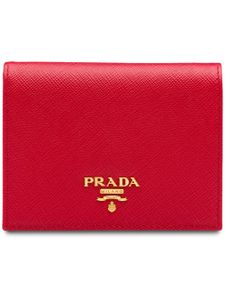 Prada petit portefeuille en cuir Saffiano - Rouge