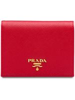 Prada petit portefeuille en cuir Saffiano - Rouge