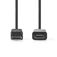 Nedis DisplayPort-Kabel | DisplayPort Male | HDMI Connector | 1080p | Vernikkeld | 1.00 m | Rond | PVC | Zwart | Label - CCGL37100BK10 - thumbnail