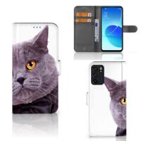 OPPO Reno6 5G | Telefoonhoesje | Met pasjeshouder | Kat