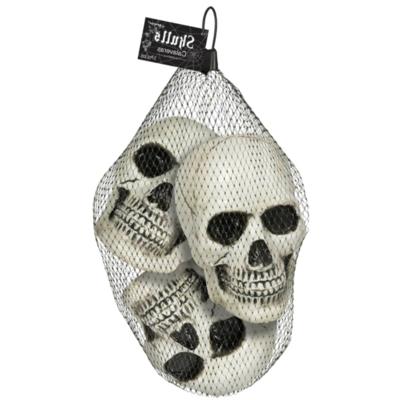 Doodskoppen - 3x stuks - 10 cm - kunststof - schedels - halloween - horror
