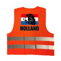 Holland vlag met leeuw oranje veiligheidshesje EK / WK supporter outfit voor volwassenen - thumbnail