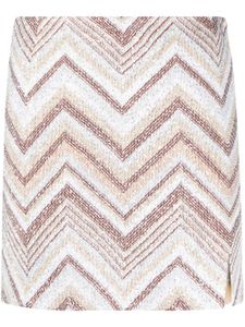 Missoni sequin-embellished zigzag-woven miniskirt - Blanc