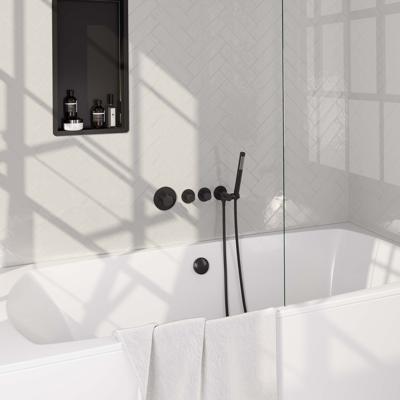 Inbouwthermostaat set Brauer Black Edition Incl Badafvoer Mat Zwart (Keuze Handdouche)
