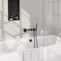 Inbouwthermostaatset Brauer Black Incl Staafhanddouche En Badafvoer Mat Zwart