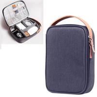 Multifunctionele koptelefoon lader data kabel opbergtas Ultra Fiber draagbare Power Pack maat: L 12x5x26cm (blauw)
