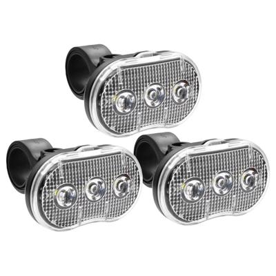 Fietslamp - 3x - LED - wit - waterbestendig - incl. batterijen