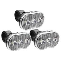 Fietslamp - 3x - LED - wit - waterbestendig - incl. batterijen