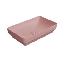 Keramische Opbouw Wastafel Sapho Pura 60x38 Mat Roze