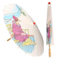 Houten Japanse decoratie paraplu - Set van 2x stuks - D85 cm - Home deco of Oosterse Aziatische sfee