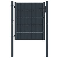 VidaXL Poort 100x101 cm PVC en staal antracietkleurig - thumbnail