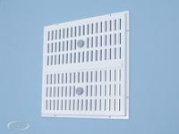 Schuifrooster aluminium samengesteld wit RAL 9010