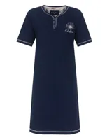 Medaillon dames nachthemd korte mouw - "Bloem"