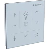 Geberit AquaClean bedieningspaneel wand 9.3x9.3cm tbv Aquaclean Tuma Comfort en Mera glas Wit 147.038.SI.1