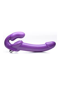 7X Revolver Thick Vibrating Strapless Strap-On Purple