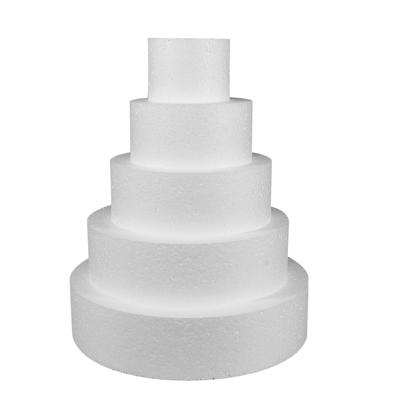 Piepschuim taart - 5-laags - D30 x H35 cm - wit - polystyreen - dummy cake - oefentaart