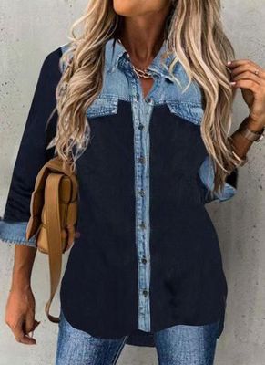 Casual Shirt Collar Blouse