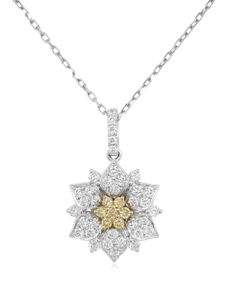 HYT Jewelry collier en platine à pendentif Sunshine Yellow Diamond - Argent
