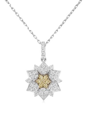 HYT Jewelry collier en platine à pendentif Sunshine Yellow Diamond - Argent