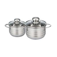 Set di 2 casseruole - FACKELMANN - Elo Brillant - Acciaio inossidabile - Senza PFAS - 12 e 14 cm